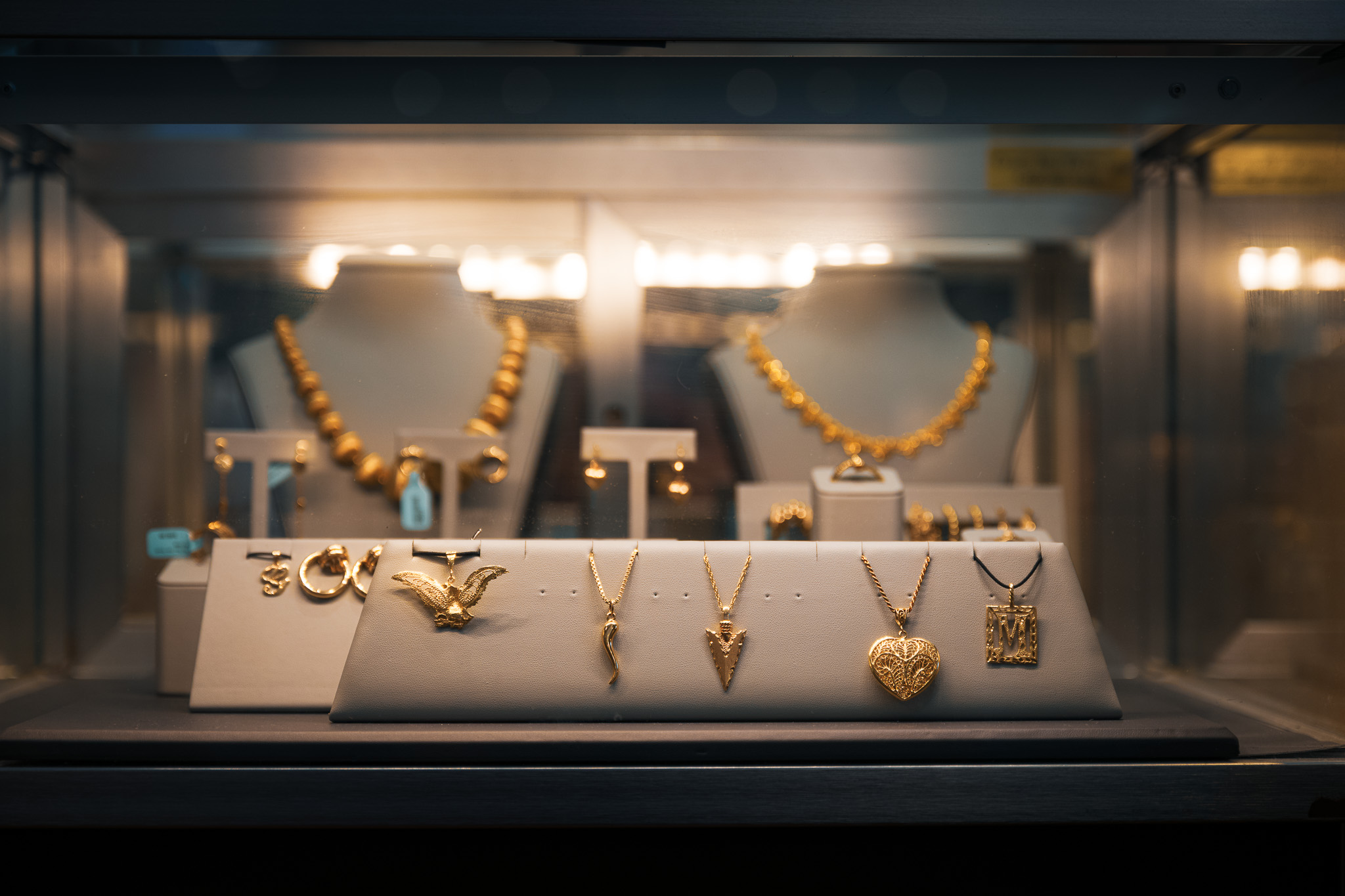 Jewelry display photographed for a brand